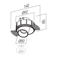 XCANON REC. DOWNLIGHT RND. TRIMLESS 13W