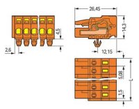 Pružinová svorka CAGE CLAMP 2,5mm2 oranžová 18pól. WAGO 231-318/008-000