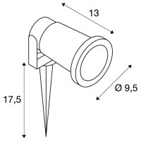 NAUTILUS s bodcem XL cerna 230V GU10 11W 180° IP65 SLV 227410