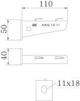 Nástěnný výložník OBO AW G 15 11 FT pro mřížový žlab B110mm Ocel