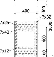 OBO BKRS 1040 FS Kabelový žlab BKRS pochozí 100x400x3000 Ocel pásově zinkováno