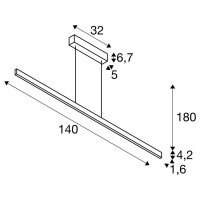 ONE LINEAR 140 PHASE up/down závěsné svítidlo bílé 35 W 2700/3000 K SLV 1006189