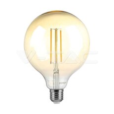 LED žárovka V-TAC 8W Filament E27 G125 Amber 2200K Dimmable Warm White VT-2018D