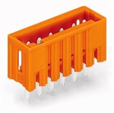 Konektor s pájecími piny THT, pájecí kontakt 1,0x1,0 mm, rovné, oranžová 16pól.