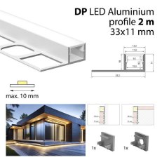 Hliníkový profil pro obklady a dlažbu DP 2m mléčný difuz., 2x koncovka
