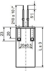 Světelný kompenzační kondenzátor 20uF 35x75mm dráty 210mm zacvaknutí LCP0200022