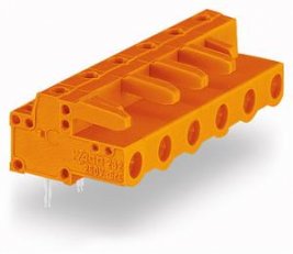 Pružinová svorkovnice THT úhlová 7,62 mm oranžová 11pól. Wago 232-871