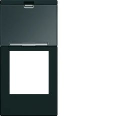 Krytka datové zásuvky s popis. polem gallery, 22,5x45 mm, černá BERKER WXD205N