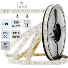 LED pásek SMD2835 CW, 120LED, 5m, 12V, 14 W/m MCLED ML-121.370.60.0