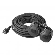 Gumový prodlužovací kabel 2 zásuvky 25M 3x 1,5 IP44 SCHUKO Emos P0704