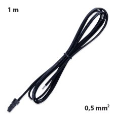 Připojovací kabel s MP konektorem (vidlice), 1m  0,5mm2, černý, volný konec 5mm