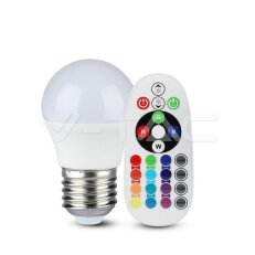 LED žárovka V-TAC 3.5W E27 G45 RF Control RGB + 6400K