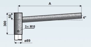 UD 2/89 - 300/60 výložník rovný pro stožáry typu JB, JBUD, LPH, J