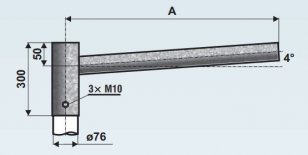 UD 2/76 - 300/60 výložník rovný pro stožáry STB A, STB B, LPH, JB, ICON, ROTEIRO