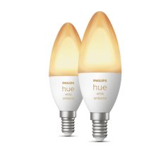 Philips Hue White Ambiance LED žárovka svíčka 470lm (40W) E14 (2ks)