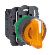 Ovládač otočný prosvětlený s LED 1 Z + 1 V 24V oranžový SCHNEIDER XB5AK135B5