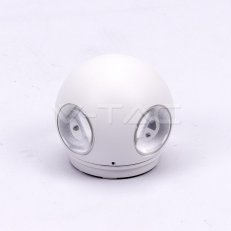 4W LED Wall Light White Body Round 3000K