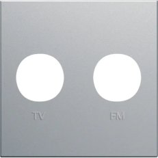 Krytka TV-R zásuvky gallery, 45x45 mm, stříbrná BERKER WXD253T