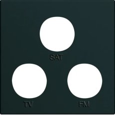 Krytka TV-R-SAT zásuvky gallery, 45x45 mm, černá BERKER WXD256N