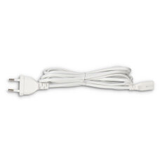 Napájecí kabel 230 V 2 x 0,5 mm2 s plochou EU vidlicí bílý délka 3 m