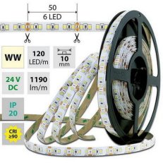 LED pásek SMD2835 WW, 120LED, 5m, 24V, 14 W/m MCLED ML-126.367.60.0