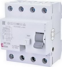 Proudový chránič EFI-4 B+ 63/0,1 10kA 100mA ETI 002063649