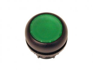 Eaton M22S-DRL-G Prosvětlená ovládací hlavice, aretace, kroužek černý, zelená