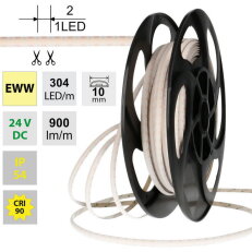 LED pásek Dot-Free EWW, 304LED/m, 12W/m, DC 24V, 900lm/m, CRI90, IP54, 10mm, 50m