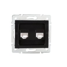 LOGI Zásuvka datová-telefonní RJ45Cat 6 + RJ11 - černá matná KANLUX 33599