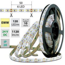 LED pásek SMD2835 EWW 120LED/m 50m, 24V, 14 W/m MCLED ML-126.827.60.2