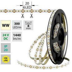 LED pásek SMD2216 WW, 300LED, 30m, 24V, 18 W/m MCLED ML-126.736.60.1
