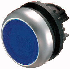 Eaton M22-DRL-B Prosvětlená ovládací hlavice, aretace, kroužek titan, modrá