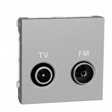Zásuvka NOVÁ UNICA TV/R koncová, 4 dB, 2M, Aluminium SCHNEIDER NU345230