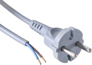 Přívodní kabel FLEXO H05VV-F 2x0,75B s kontur vidlicí 2m bílá PVC