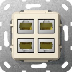 Modulární Jack MJ RJ45 Cat.6A 10GB 4x LSA plus vložka krémově bílá GIRA 569901