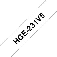 BROTHER HGE231V5, bílá / černá, 12 mm (pro PT 9xxx) - balení 5 ks
