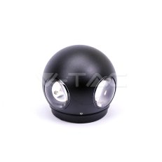 4W LED Wall Light Black Body Round 3000K