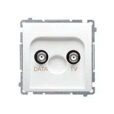 Zásuvka TV-DATA, typ F, DATA 1x vstup: 51000 MHz, bílá BMAD1.01/11