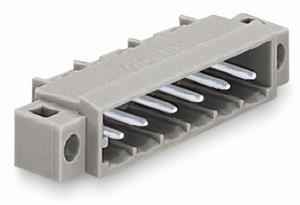 Konektor s pájecími piny THT, pájecí kontakt 1,0x1,0 mm, úhlové, šedá 2pól.