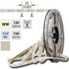 LED pásek SMD3528 teplá bilá, 120 LED/m,, 9,6W MCLED ML-121.237.60.0