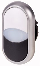 Eaton M22-DDL-WS Dvojité tlačítko, zvýšené, bílá čočka pro signálku, bílá/černá