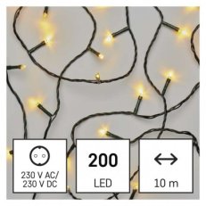 LED vánoční řetěz, 10 m, vnitřní, teplá bílá