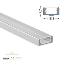 Přisazený hliníkový profil PG2 16x8mm včetně čirého difuzoru 1m