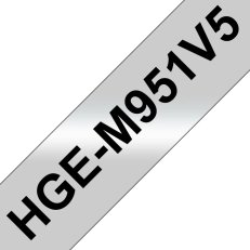 BROTHER HGEM951V5, stříbrná matná / černá, 24 mm (pro PT 9xxx) - balení 5 ks