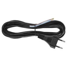 Přívodní kabel FLEXO H05VVH2-F 2x0,75C s euro vidlicí L2,5A =3m černá PVC