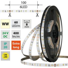 LED pásek SMD2835 WW 60LED/m 5m, 24V, 4,8 W/m MCLED ML-126.831.60.0