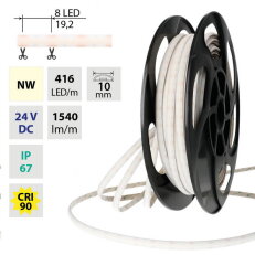 LED pásek Dot-Free NW 416LED/m 14W/m DC 24V 1540lm/m CRI90 IP67 10mm 50m