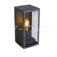 Wall Lamp 1xE27 Matt Black Clear Glass,