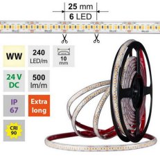 LED pásek SMD2835 WW 240LED/m 50m, 24V, 6 W/m MCLED ML-126.034.90.2