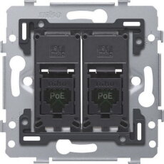 Spodek zásuvky 2xRJ45 UTP (nestíněné) CAT.5 PoE bez rozpěrek NIKO 170-79252